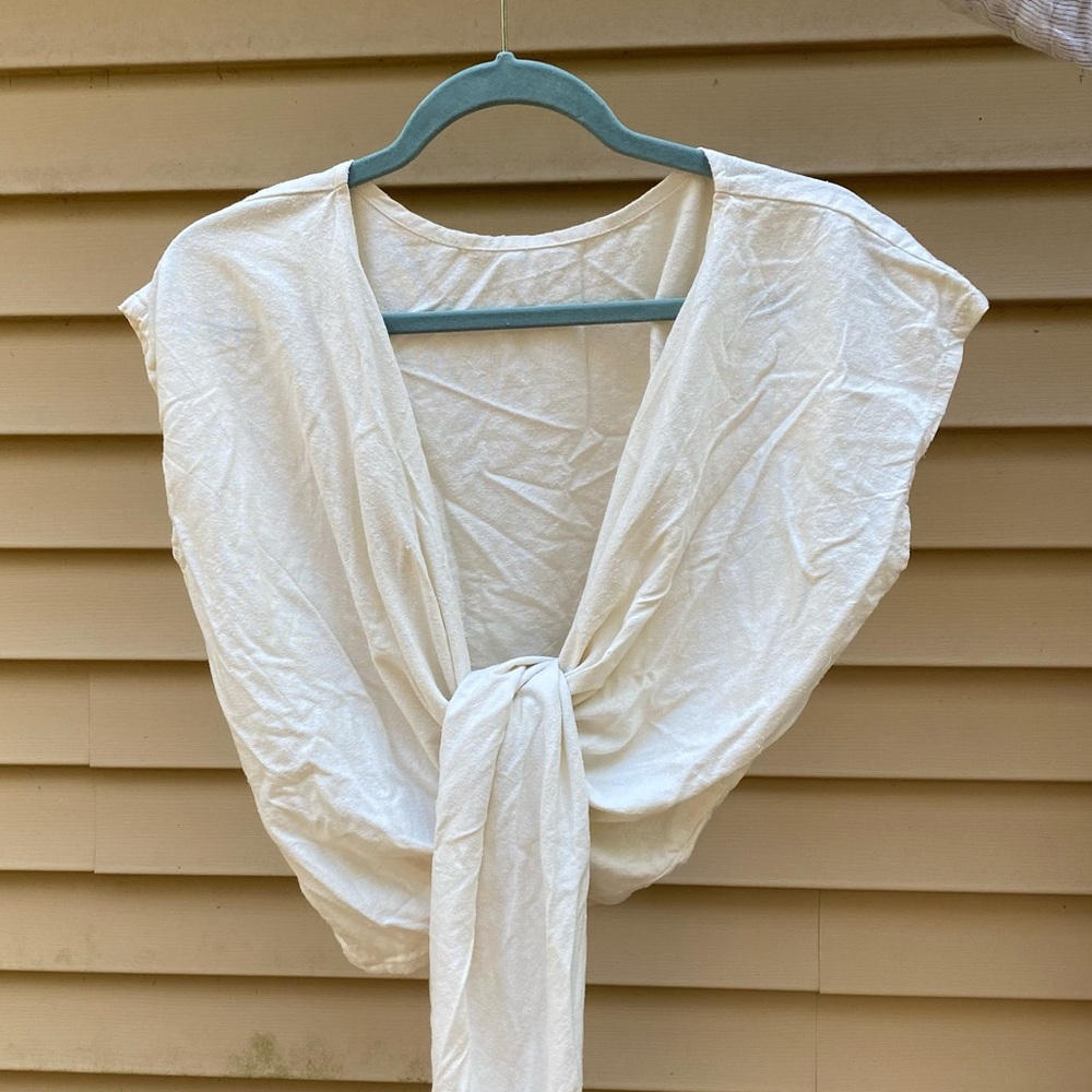 Miranda Bennett Studio NWOT Raw Silk Wrap T-Shirt OS